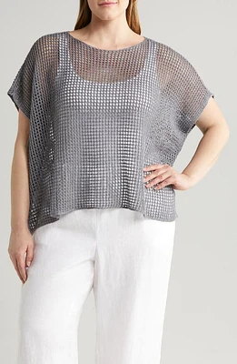 Eileen Fisher Open Stitch Organic Linen Sweater at Nordstrom,