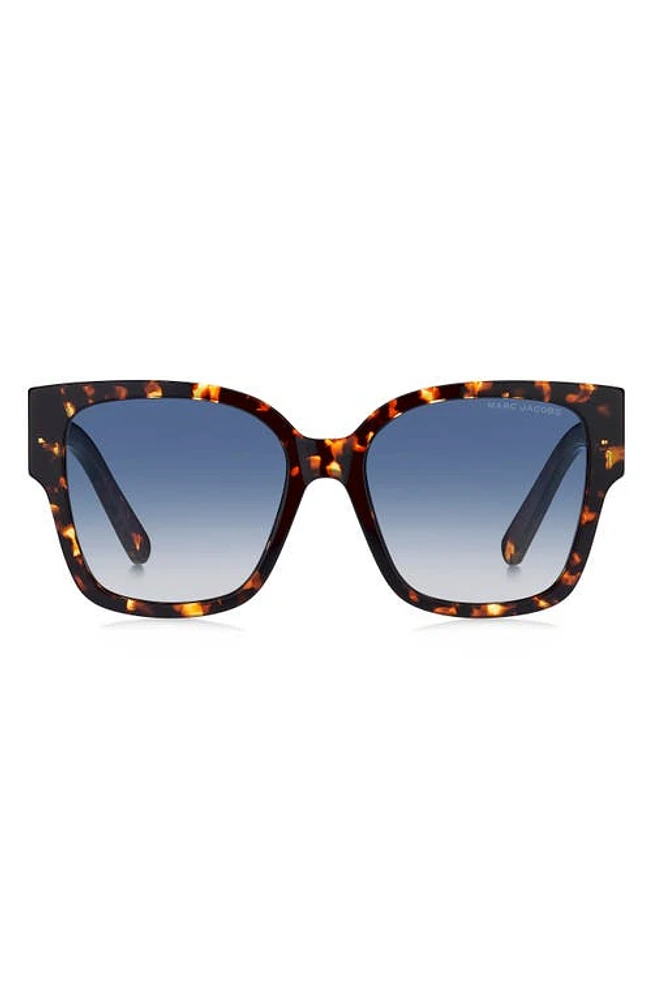 Marc Jacobs 54mm Square Sunglasses in Havana/Blue Shaded at Nordstrom