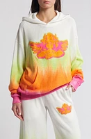 BOYS LIE Sour Patch Racer Ombré Thermal Knit Hoodie Ivory Multi at Nordstrom,