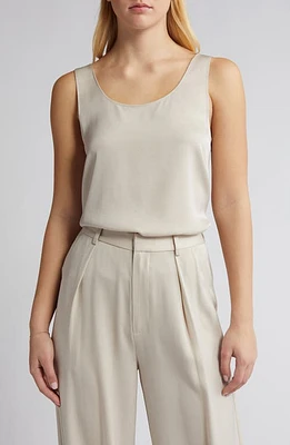 RUE SOPHIE Jennie Satin Tank Grey at Nordstrom,