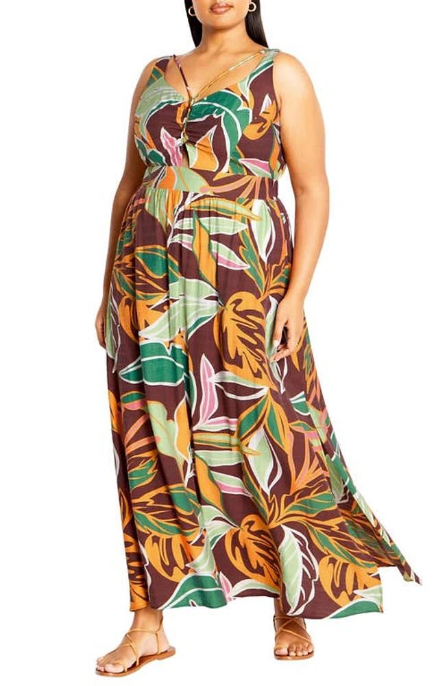 City Chic Iman Floral Maxi Dress Opulent Foligae at