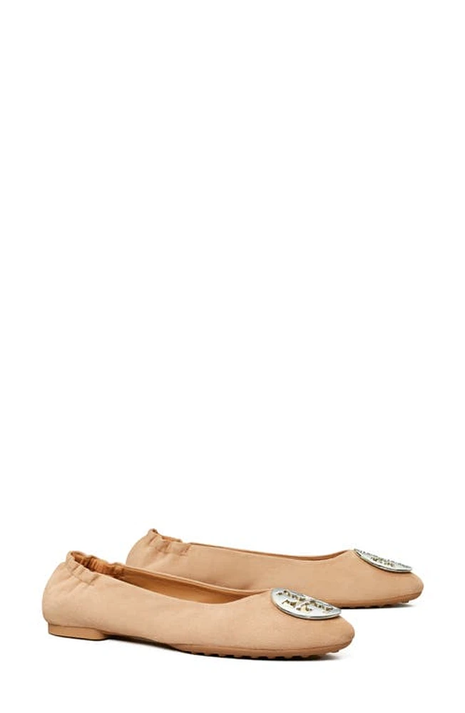 Tory Burch Claire Ballet Flat in Almond Flour /Gold /Silver at Nordstrom, Size 7