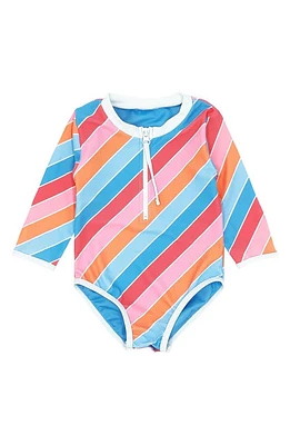 Feather 4 Arrow Sun Seeker Long Sleeve Rashguard Swimsuit Blue Multi at Nordstrom,