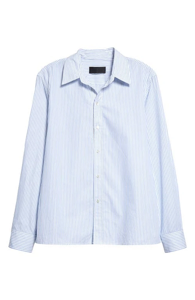 Nili Lotan Raphael Stripe Shirt in Light Blue Stripe at Nordstrom, Size X-Large