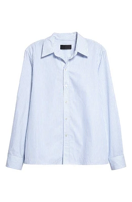 Nili Lotan Raphael Stripe Shirt in Light Blue Stripe at Nordstrom, Size X-Large