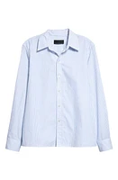 Nili Lotan Raphael Stripe Shirt in Light Blue Stripe at Nordstrom, Size X-Large