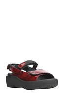 Wolky Jewel Sandal Red Faux Leather at Nordstrom,