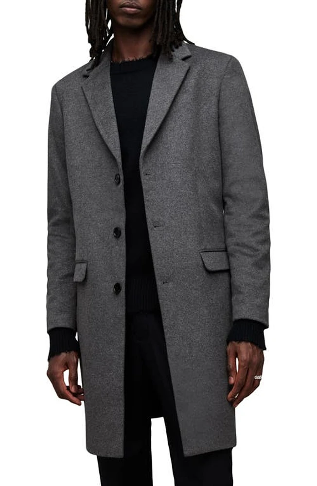 AllSaints Hal Longline Coat Grey at Nordstrom,