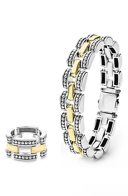 LAGOS Link Ring & Bracelet Set in Silver/Gold at Nordstrom