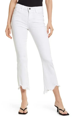 HIDDEN Jeans Fray Hem Crop Flare White at Nordstrom,