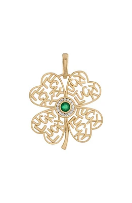 EDEN PRESLEY I Feel Lucky Pendant in Emerald/white Diamond at Nordstrom