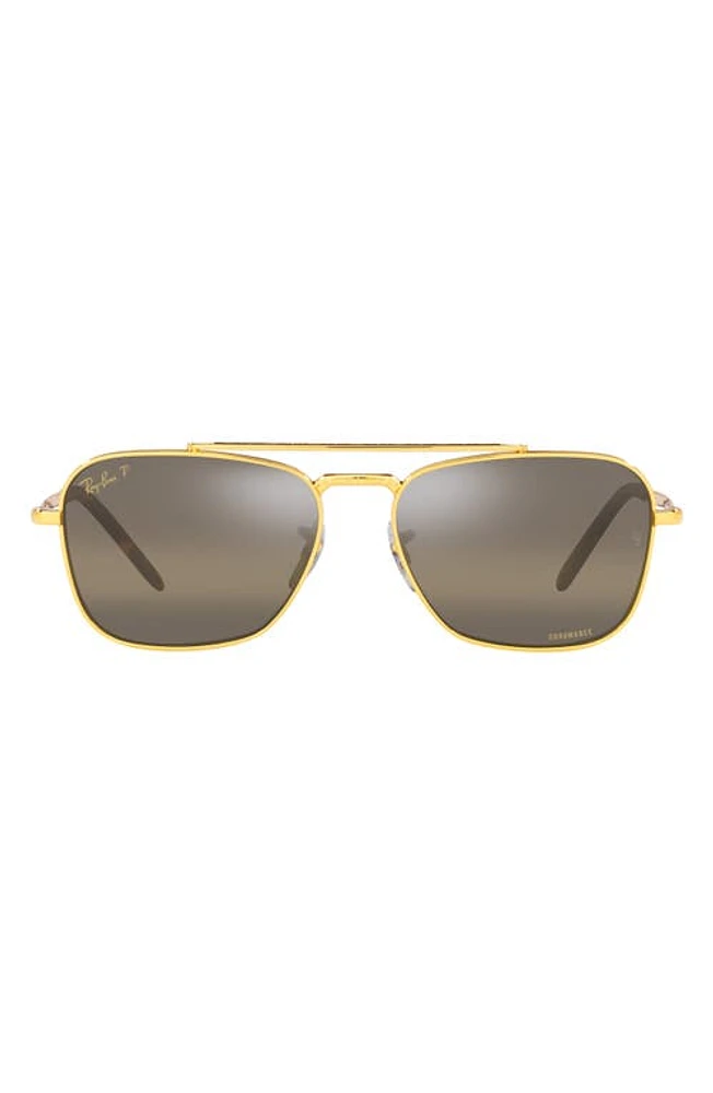 Ray-Ban New Caravan 55mm Gradient Polarized Square Sunglasses in Yellow at Nordstrom