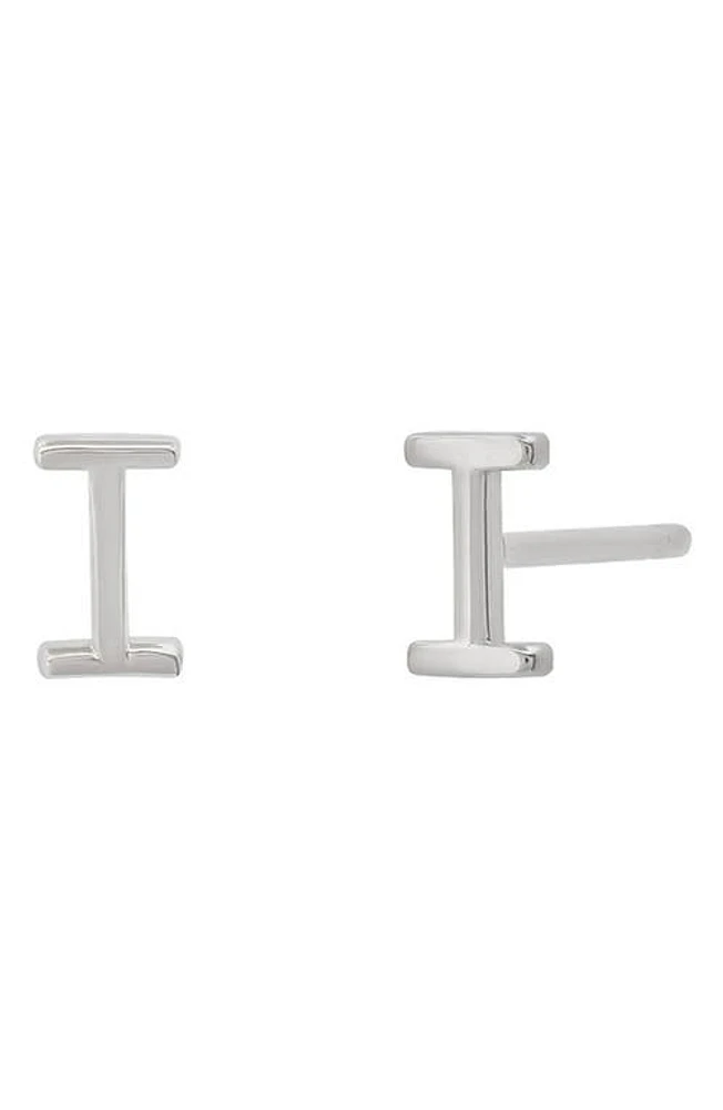 BYCHARI Initial Stud Earrings in 14K Gold-I at Nordstrom