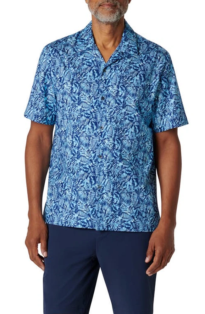 Bugatchi Cole OoohCotton Floral Camp Shirt Air Blue at Nordstrom,