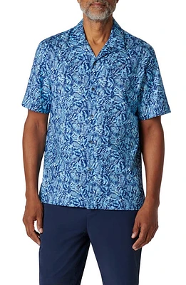 Bugatchi Cole OoohCotton Floral Camp Shirt Air Blue at Nordstrom,