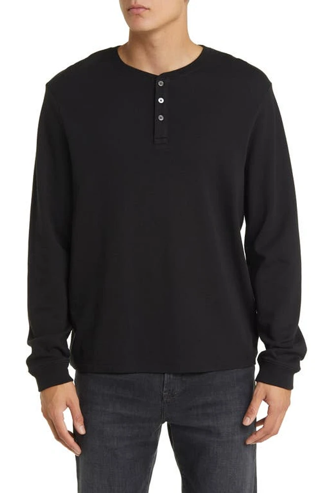 FRAME Duo Fold Henley Black at Nordstrom,