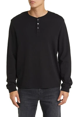 FRAME Duo Fold Henley Black at Nordstrom,