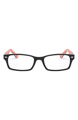 Ray-Ban Unisex 52mm Rectangular Optical Glasses in Black Red at Nordstrom