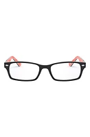 Ray-Ban Unisex 52mm Rectangular Optical Glasses in Black Red at Nordstrom