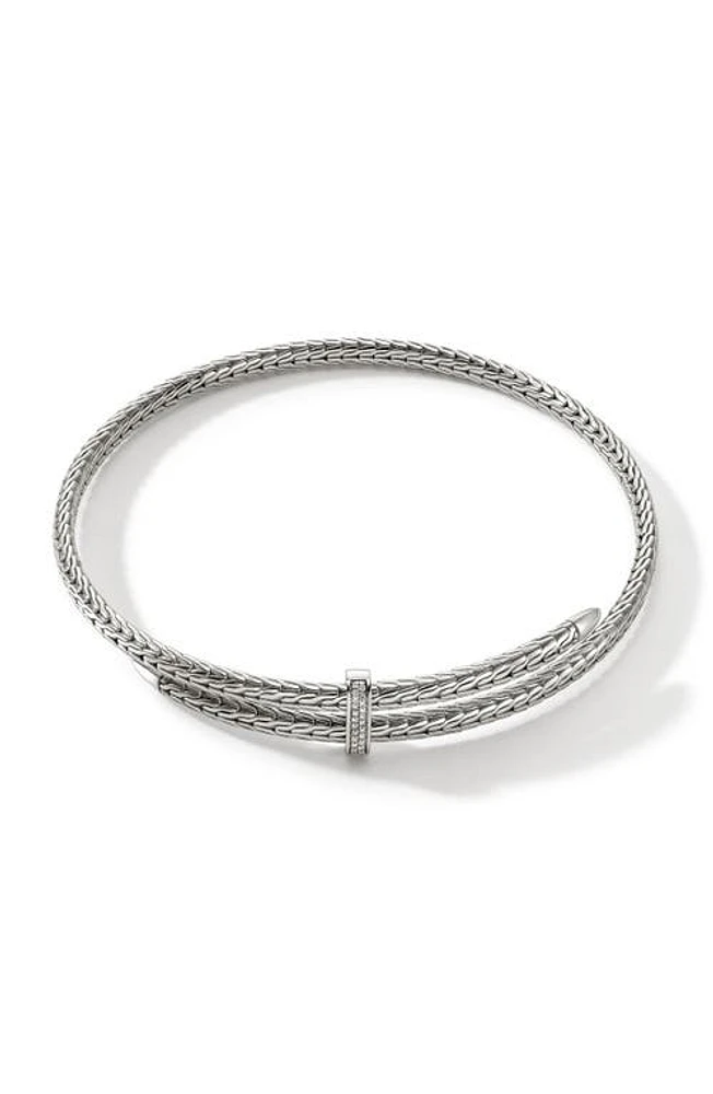 John Hardy Spear Coil Diamond Choker Necklace in Silver at Nordstrom