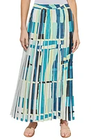 Ming Wang Abstract Print A-Line Skirt Berm/Lim/Whb at Nordstrom,