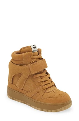 Isabel Marant Ellyn Hidden Wedge High Top Sneaker in Camel at Nordstrom, Size 8Us