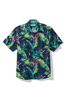 Tommy Bahama Nova Wave Sunnyvale Blooms Short Sleeve Seersucker Button-Up Shirt Blue Jean at Nordstrom,