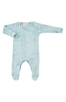 PAIGELAUREN Ribbed Cotton & Modal Footie Marble Teal at Nordstrom,