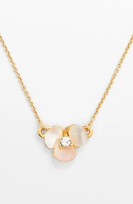 Kate Spade New York disco pansy pendant necklace in Cream/Clear/Gold at Nordstrom