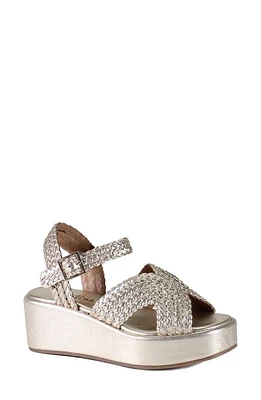 Diba True Wind Garden Platform Wedge Sandal Light Gold at Nordstrom,