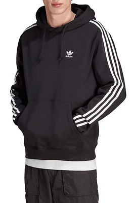 adidas Adicolor Classics Lifestyle 3-Stripes Pullover Hoodie Black at Nordstrom,