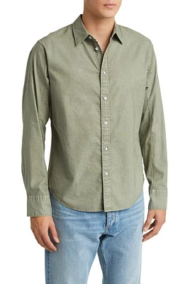 rag & bone Fit 2 Solid Cotton Button-Up Shirt Dark Mint at Nordstrom,