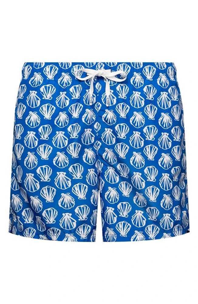 Eton Seashell Swim Trunks Blue at Nordstrom,