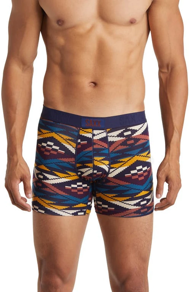 SAXX Vibe Super Soft Slim Fit Boxer Briefs in Asher Geo- Ocean Multi at Nordstrom, Size X-Large