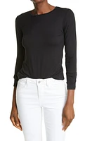 L'AGENCE Tess Long Sleeve Stretch Jersey Top in Black at Nordstrom, Size X-Small