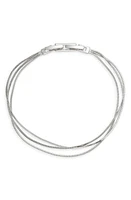 Nordstrom Demi-Fine Triple Strand Chain Bracelet in Platinum Plated at Nordstrom