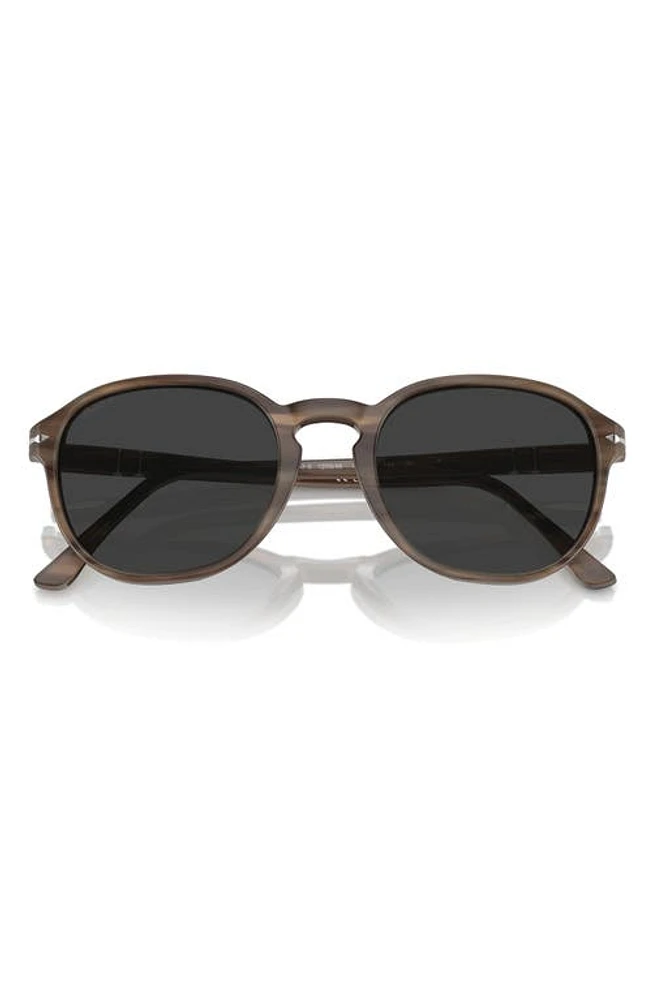 Persol 53mm Polarized Pillow Sunglasses in Striped Brown at Nordstrom