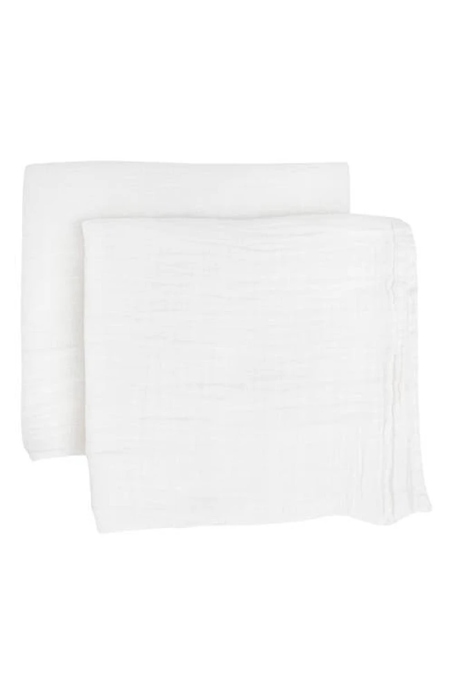 little unicorn 2-Pack Organic Cotton Muslin Swaddle Blanket in White at Nordstrom