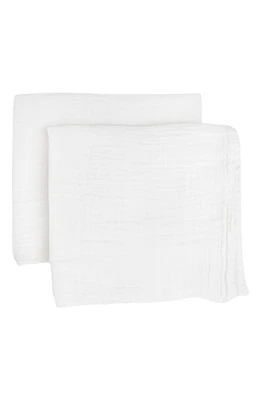 little unicorn 2-Pack Organic Cotton Muslin Swaddle Blanket in White at Nordstrom