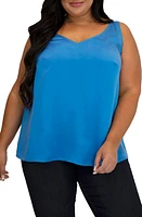 Marée Pour Toi Silk Tank Top in French Blue at Nordstrom, Size 24W