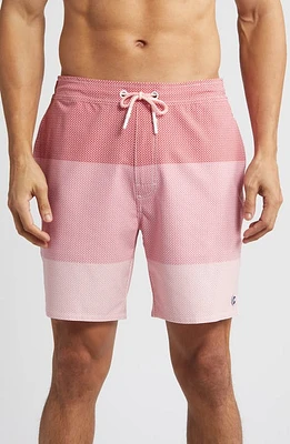 johnnie-O Bida Colorblock Swim Trunks Coral at Nordstrom,