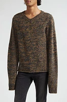 Undercover Oversize Wool V-Neck Sweater Brown Mix at Nordstrom,