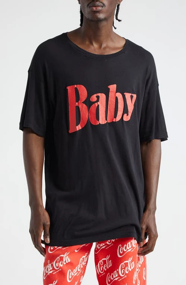 ERL Oversize Lightweight Baby Graphic T-Shirt Faded Black at Nordstrom,