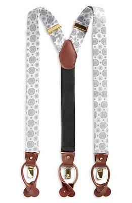 CLIFTON WILSON Silk Medallion Suspenders in Silver at Nordstrom