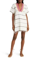 lemlem Amina Cotton Blend Cover-Up Caftan Genet Berry at Nordstrom,