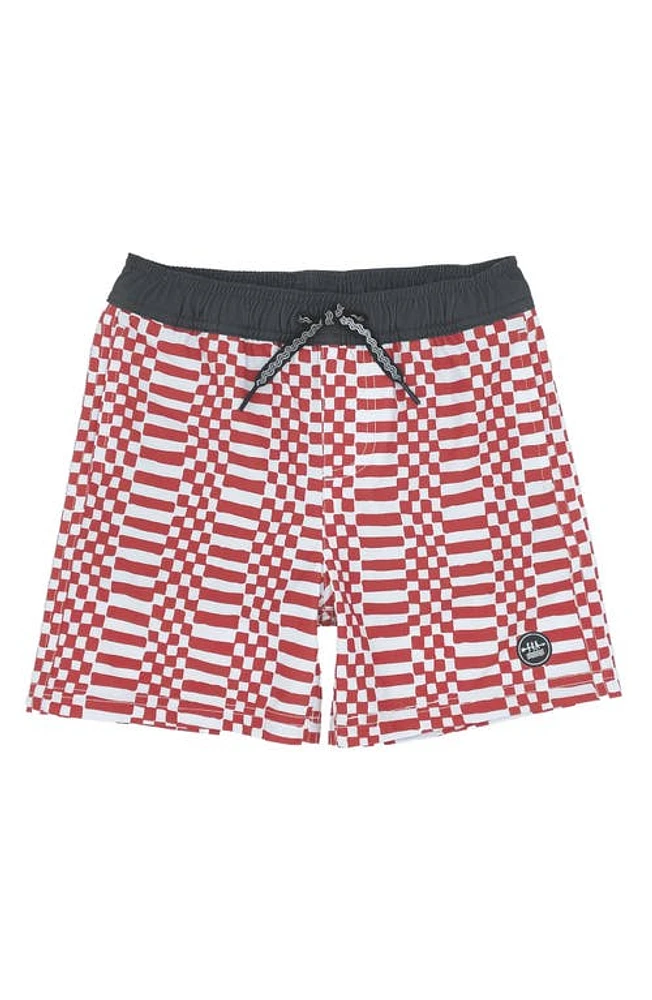 Feather 4 Arrow Kids' Double Check Volley Swim Trunks at Nordstrom,