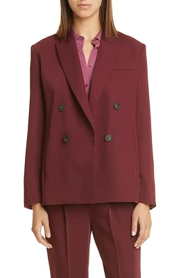 Vince Double Breasted Crepe Suit Blazer in Plum Wine at Nordstrom, Size 00