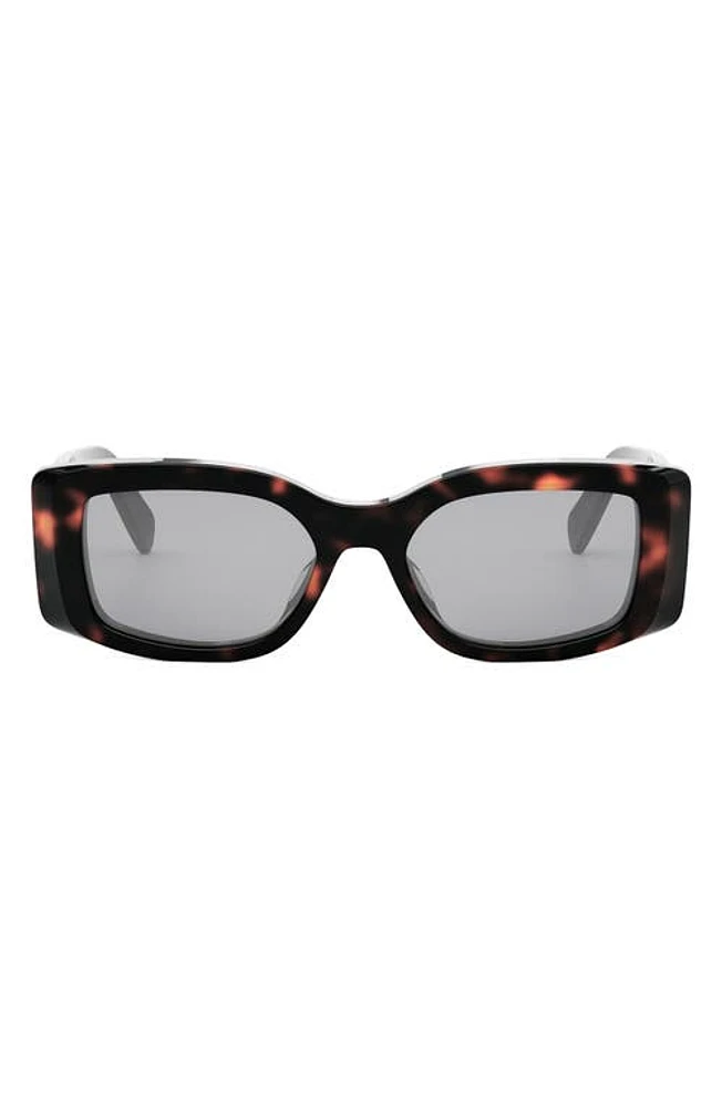 CELINE Triomphe 53mm Rectangular Sunglasses in Dark Havana /Smoke at Nordstrom