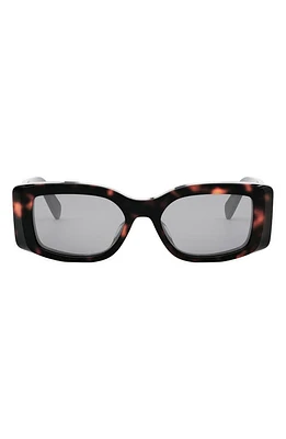 CELINE Triomphe 53mm Rectangular Sunglasses in Dark Havana /Smoke at Nordstrom