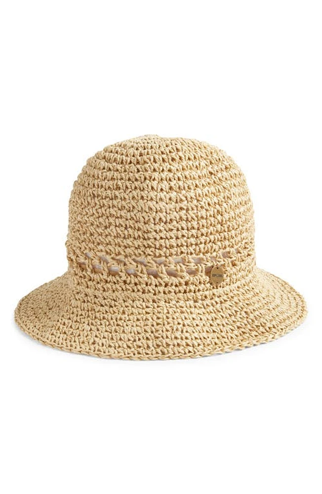 Rip Curl Crochet Stitch Straw Bucket Hat Natural at Nordstrom,